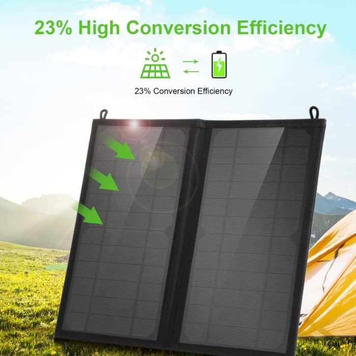 HAWEEL 12 W 2 Panels Faltbare Solarmodul-Ladetasche mit 5 V / 3,1 A max. zwei USB-Anschlüssen, unterstützt QC3.0 und AFC – Bild 10
