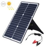 HAWEEL Tragbares 20-W-Solarladegerät aus monokristallinem Silizium, mit USB-Anschluss, Halterung und Tiger-Clip, unterstützt QC3.0 und AFC