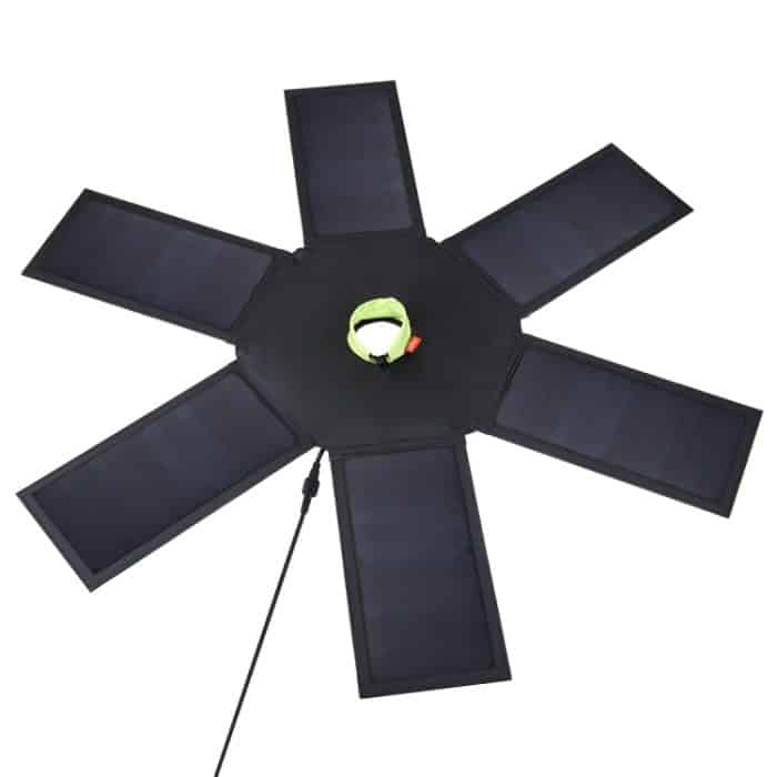 HAWEEL 42 W faltbares Solarpanel-Ladegerät mit Schirmoberseite und 5 V 3,0 A max. Dual-USB-Anschlüssen, unterstützt QC3.0/FCP/SCP/AFC/SFCP-Protokoll – Bild 2