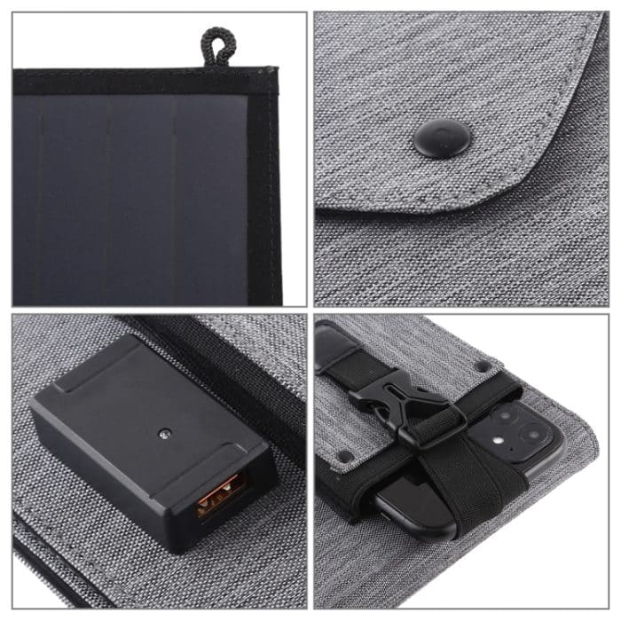 HAWEEL 14 W ultradünnes faltbares Solarpanel-Ladegerät mit 5 V/2,2 A USB-Anschluss, unterstützt QC3.0 und AFC, Ultrathin 14W 4-Fold – Bild 4