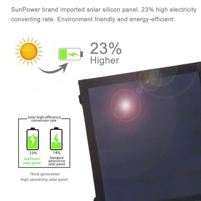 HAWEEL 14 W ultradünnes faltbares Solarpanel-Ladegerät mit 5 V/2,2 A USB-Anschluss, unterstützt QC3.0 und AFC, Ultrathin 14W 4-Fold – Bild 6
