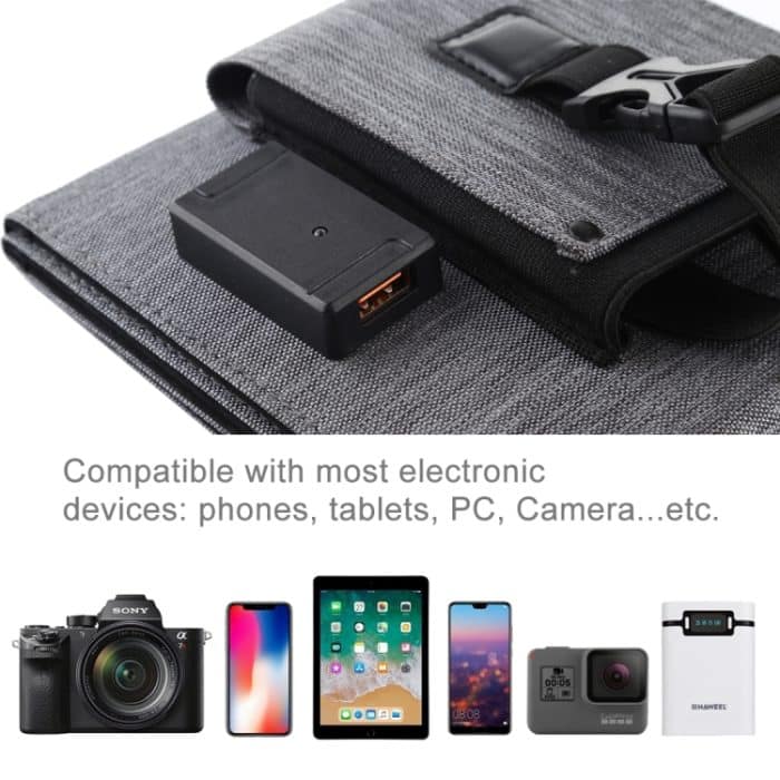 HAWEEL 14 W ultradünnes faltbares Solarpanel-Ladegerät mit 5 V/2,2 A USB-Anschluss, unterstützt QC3.0 und AFC, Ultrathin 14W 4-Fold – Bild 10