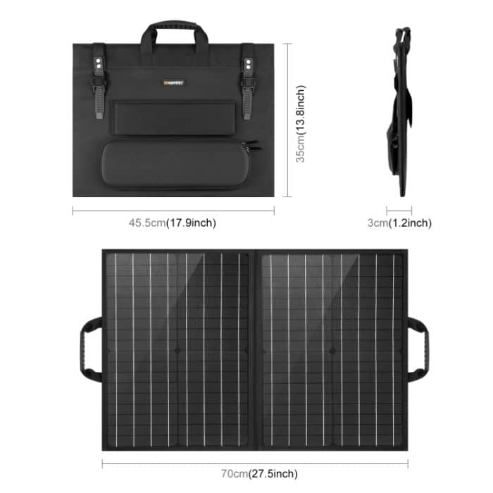 HAWEEL 50W faltbares Solarpanel-Ladegerät, Reisefalttasche, 50W – Bild 3