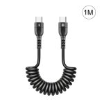 HAWEEL 1 m 5 A USB-C/Typ-C auf USB-C/Typ-C einziehbares Spiral-PD-Schnellladekabel