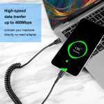 HAWEEL 1 m 5 A USB-C/Typ-C auf USB-C/Typ-C einziehbares Spiral-PD-Schnellladekabel – Bild 7