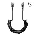 HAWEEL 2 m 5 A USB-C/Typ-C auf USB-C/Typ-C einziehbares Spiral-PD-Schnellladekabel