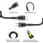HAWEEL 2 m 5 A USB-C/Typ-C auf USB-C/Typ-C einziehbares Spiral-PD-Schnellladekabel – Bild 4