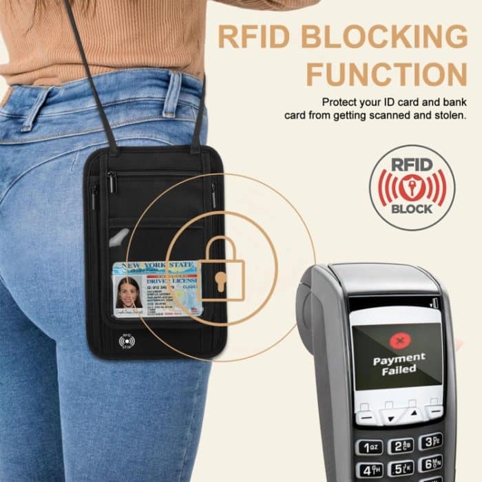 HAWEEL Hals Reisepass Brieftasche Tasche Dokument Veranstalter Kreditkarten Fall Tasche, Neck Pouch – Bild 7