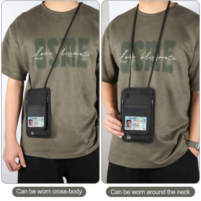 HAWEEL Hals Reisepass Brieftasche Tasche Dokument Veranstalter Kreditkarten Fall Tasche, Neck Pouch – Bild 8