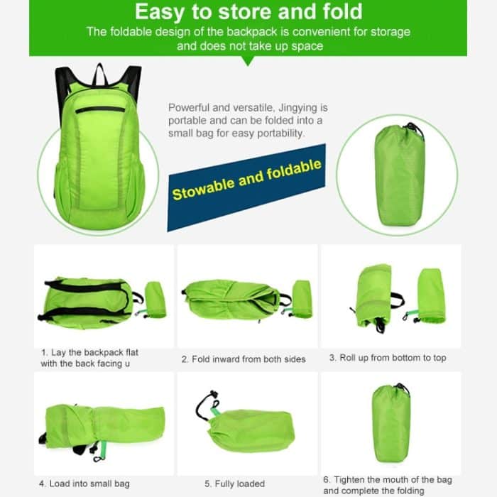 HAWEEL Tragbare faltbare wasserdichte Rucksack-Falttasche, Folding Bag – Bild 5