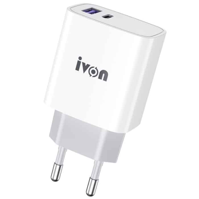 IVON AD52 18W USB-C / Typ-C + USB Dual Port PD Schnellladung – Bild 1