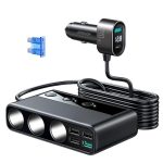JOYROOM JR-CL06 9 in 1 154W PD USB-C / Typ-C + Dual QC3.0 USB + 3 USB + 3 Zigarettenanzünderlöcher Digitalanzeige Autoladegerät, JR-CL06
