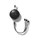 Micro + 8 Pin + Typ-C / USB-C 3-in-1-Teleskop-Ladekabel