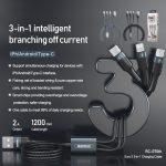 REMAX RC-070TH 1,2 m 2 A 3-in-1-USB-auf-8-Pin- und USB-C-/Typ-C- und Micro-USB-Ladekabel – Bild 3