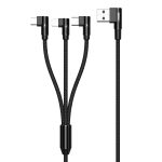 REMAX RC-167th 3 in 1 2,1 A USB auf 8 Pin + USB-C / Typ-C + Micro USB Range Series Ellenbogen-Ladekabel, Kabellänge: 1 m