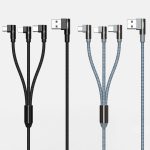 REMAX RC-167th 3 in 1 2,1 A USB auf 8 Pin + USB-C / Typ-C + Micro USB Range Series Ellenbogen-Ladekabel, Kabellänge: 1 m – Bild 2