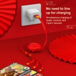 KO42 1.2M 3A 3 in 1 USB bis 8 PIN + USB-C / Typ-C + Micro USB Bull Head Retractable Datenkabel – Bild 4