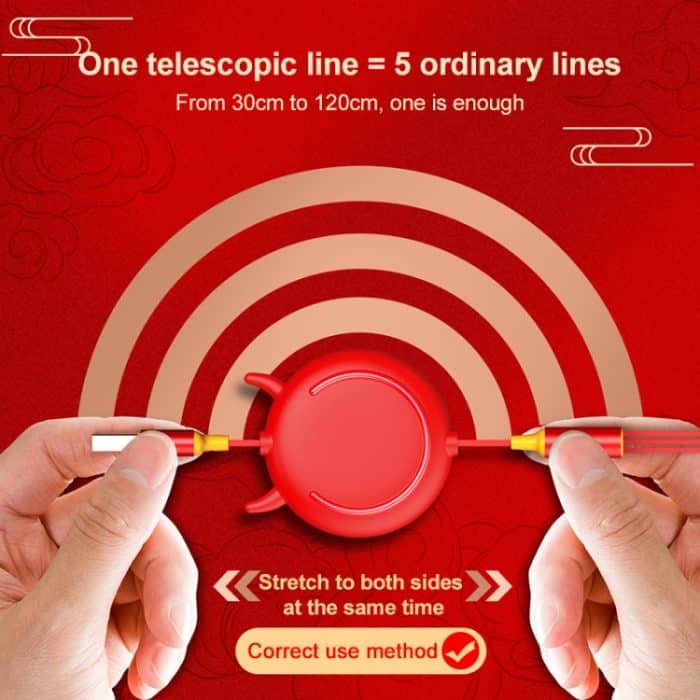 KO42 1.2M 3A 3 in 1 USB bis 8 PIN + USB-C / Typ-C + Micro USB Bull Head Retractable Datenkabel – Bild 8