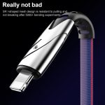 K051 1,2 m 3-in-1-USB-auf-8-Pin + USB-C / Typ-C + Micro-USB Shark Fabric-Datenkabel – Bild 5