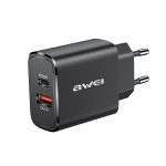 awei PD7 20W QC + PD Schnelllade-Reiseladegerät Netzteil, EU-Stecker