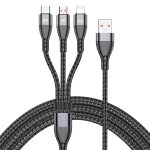 ADC-138 66W 3 in 1 USB auf 8 Pin + Micro USB + USB-C / Typ-C Schnelllade-Geflochtenes Datenkabel, Kabellänge: 1,2 m