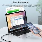 ADC-66 5A 66W 3 in 1 USB bis 8 PIN + Micro USB + USB-C / Typ-C Schnellladung Geflochtene Datenkabel, Kabellänge: 1,2m – Bild 7