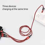 5 in 1 3A USB + USB-C / Typ-C auf 8 Pin + Micro USB + USB-C / Typ-C-Schnittstelle Zweifarbig geflochtenes Schnelllade-Datenkabel, Kabellänge: 1,2 m – Bild 7