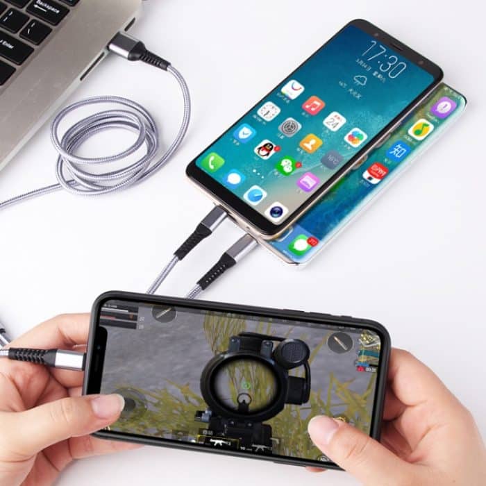 IVON CA39 2.4A MAX 8 PIN + Typ-C + Micro USB 3 in 1 Ladekabel, Länge: 1,2m – Bild 6