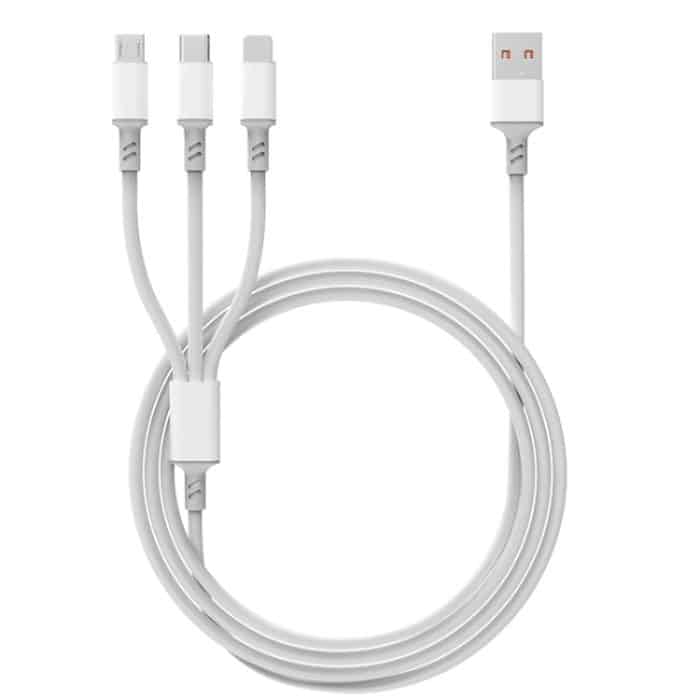 3A 3 in 1 USB zu Typ-C / 8 Pin / Micro USB Schnellladekabel, Kabellänge: 1,2m – Bild 2