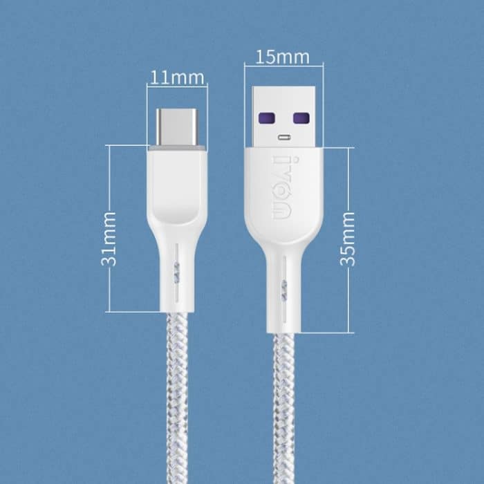 IVON CA85 Typ-C / USB-C Superschnelllade-Datenkabel, Länge: 1 m – Bild 2