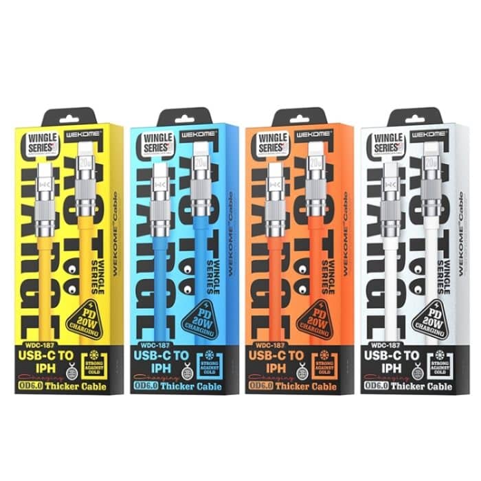 WK WDC-187 Qjie-Serie 20 W USB-C/Typ-C auf 8-poliges Schnelllade-Datenkabel, Länge: 1 m – Bild 7