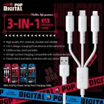 WEKOME WDC-02 Tidal Energy Series 3A USB auf 8 Pin+Typ-C+Micro USB 3 in 1 PVC-Datenkabel, Länge: 1,2 m – Bild 4