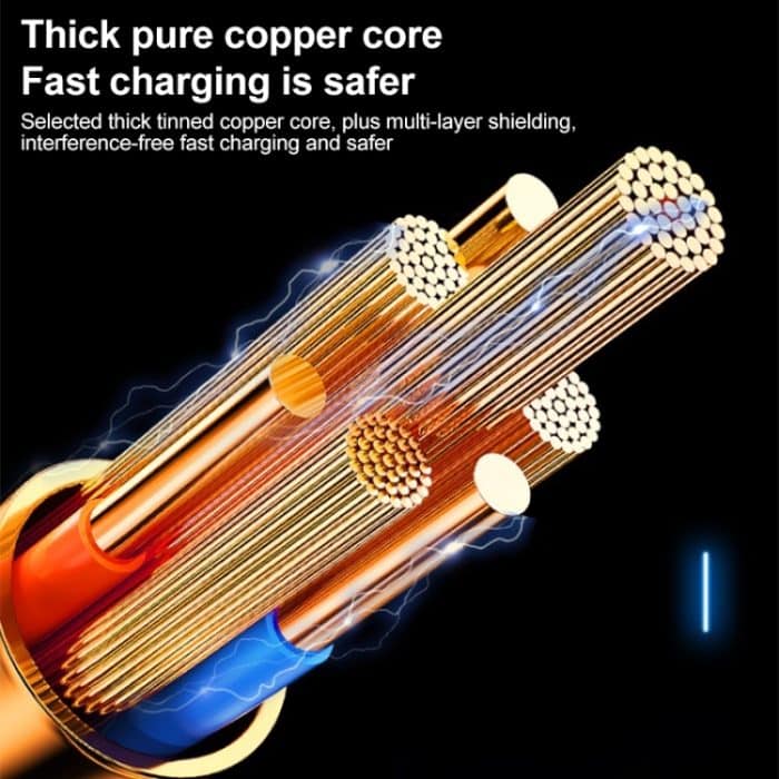 WEKOME WDC-02 Tidal Energy Series 3A USB auf 8 Pin+Typ-C+Micro USB 3 in 1 PVC-Datenkabel, Länge: 1,2 m – Bild 7