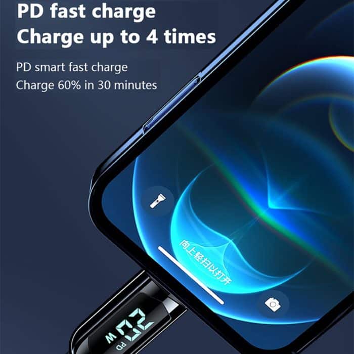 Mutural Li-CC001 1,2 m PD20W Digitalanzeige USB-C/Typ-C auf 8-poliges Ladedatenkabel – Bild 6