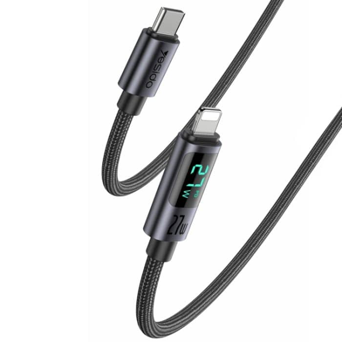 Yesido CA157 PD27W USB-C/Typ-C auf 8-poliges Digitalanzeige-Ladedatenkabel, Kabellänge: 1,2 m – Bild 1