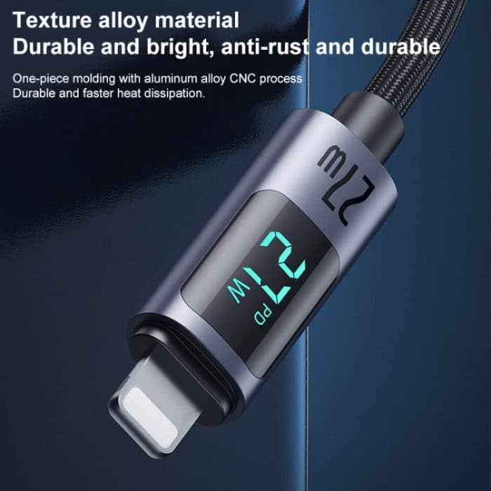 Yesido CA157 PD27W USB-C/Typ-C auf 8-poliges Digitalanzeige-Ladedatenkabel, Kabellänge: 1,2 m – Bild 9