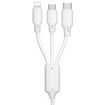 WK WDC-103 3A 3 In 1 8 Pin + Micro USB + Typ-C / USB-C Fullspeed Pro Ladedatenkabel, Länge: 1,15 m