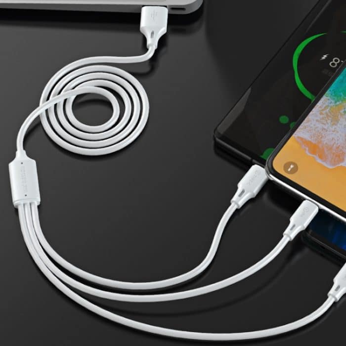 WK WDC-103 3A 3 In 1 8 Pin + Micro USB + Typ-C / USB-C Fullspeed Pro Ladedatenkabel, Länge: 1,15 m – Bild 8