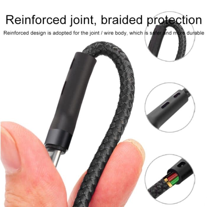 100 W 6 A Typ-C auf 8 Pin + Typ C + Micro-USB-Ladedatenkabel, 1,3 m – Bild 2