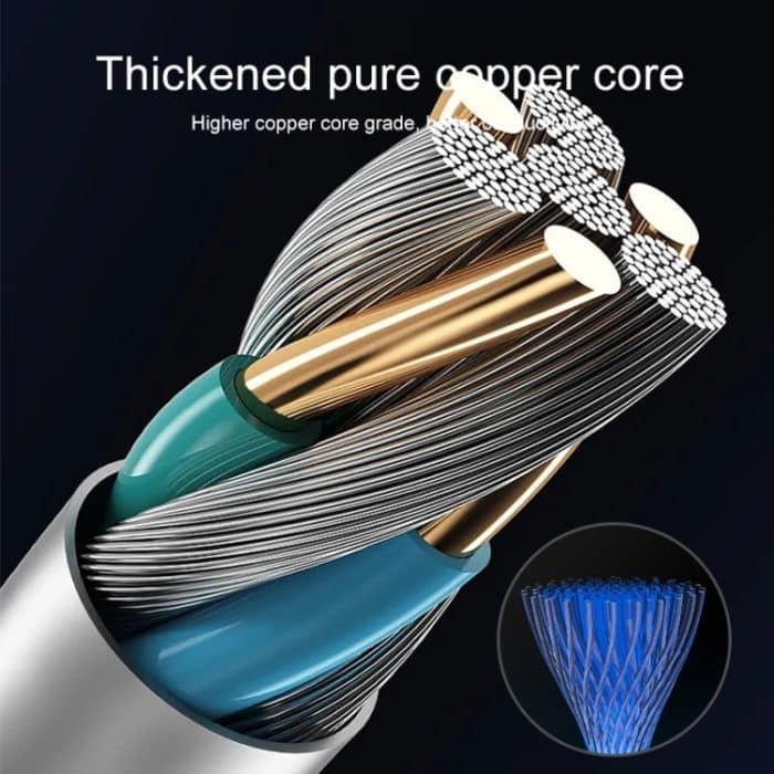 100 W 6 A Typ-C auf 8 Pin + Typ C + Micro-USB-Ladedatenkabel, 1,3 m – Bild 5