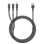 Orange Stecker 3A 3 in 1 USB auf Typ-C / 8 Pin / Micro USB Schnellladekabel, Kabellänge: 1,2 m