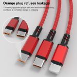 Orange Stecker 3A 3 in 1 USB auf Typ-C / 8 Pin / Micro USB Schnellladekabel, Kabellänge: 1,2 m – Bild 4