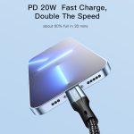Yesido CA95 3A 20W USB-C / Typ-C auf 8-poliges Schnellladekabel, Länge: 1,2 m – Bild 3