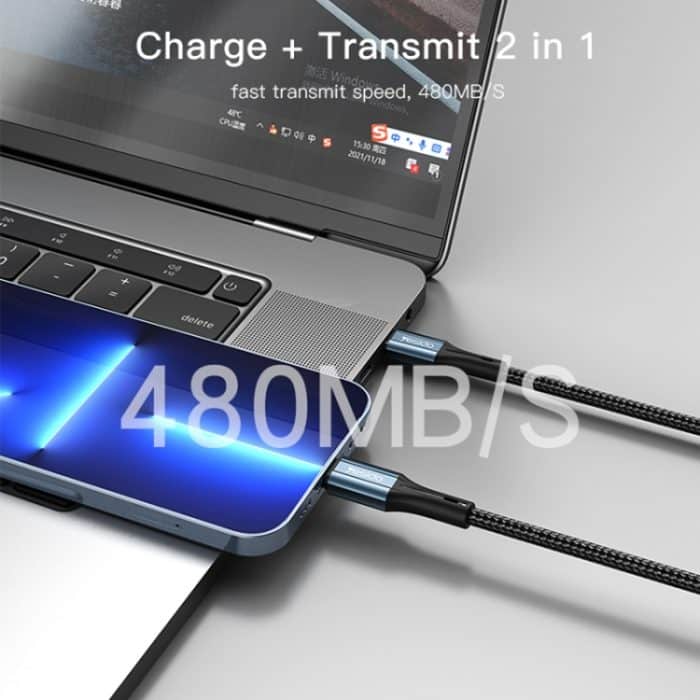 Yesido CA95 3A 20W USB-C / Typ-C auf 8-poliges Schnellladekabel, Länge: 1,2 m – Bild 9