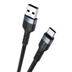 IVON CA88 12W 2,4A USB auf USB-C / Typ-C Nylongeflecht Schnelllade-Datenkabel, Kabellänge: 1 m