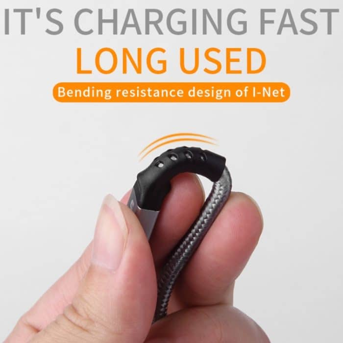 IVON CA89 2.1A USB-auf-USB-C/Typ-C-Geflecht-Schnellladedatenkabel, Kabellänge: 1 m – Bild 3