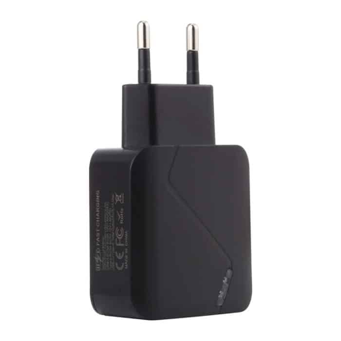 LZ-819A+C QC3.0 USB + PD 18W USB-C/Typ-C-Schnittstellen Reiseladegerät mit Kontrollleuchte, EU-Stecker – Bild 2