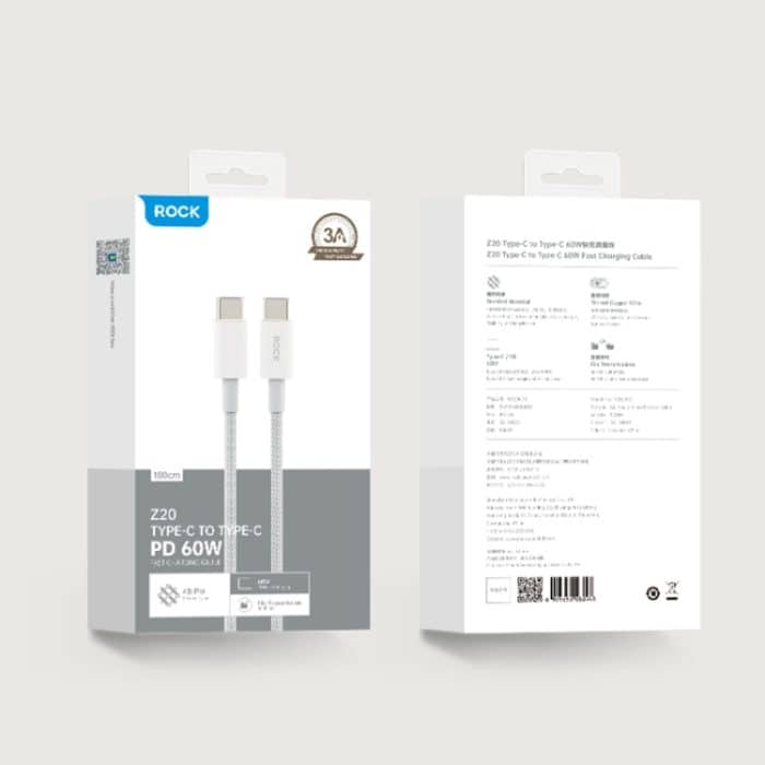 ROCK Z20 1m PD60W USB-C / Typ-C auf USB-C / Typ-C Schnellladedatenkabel – Bild 9