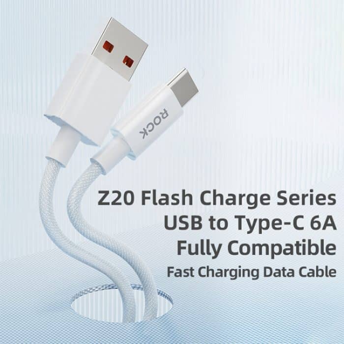 ROCK Z20 1m 6A USB auf USB-C / Typ-C Schnellladedatenkabel – Bild 2
