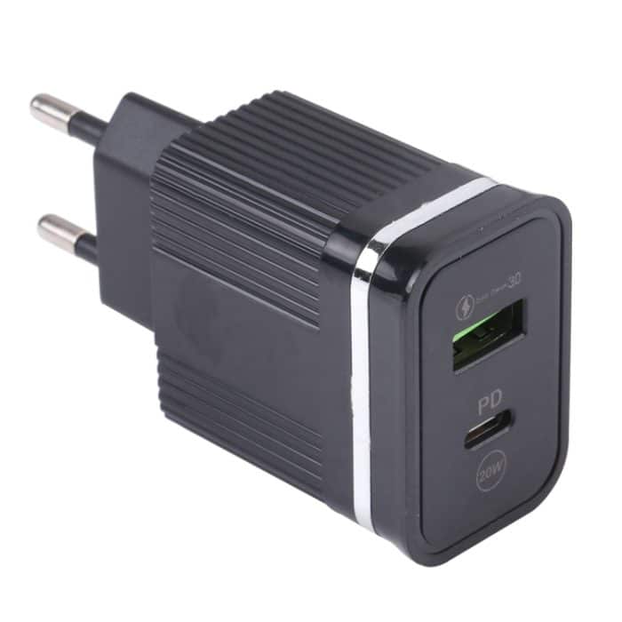 46-A2C2 20W PD + QC3.0 USB-Multifunktions-Schnellladegerät, EU-Stecker – Bild 3